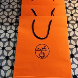HERMES Unused 3 Shopping Bags Size 17 x 11